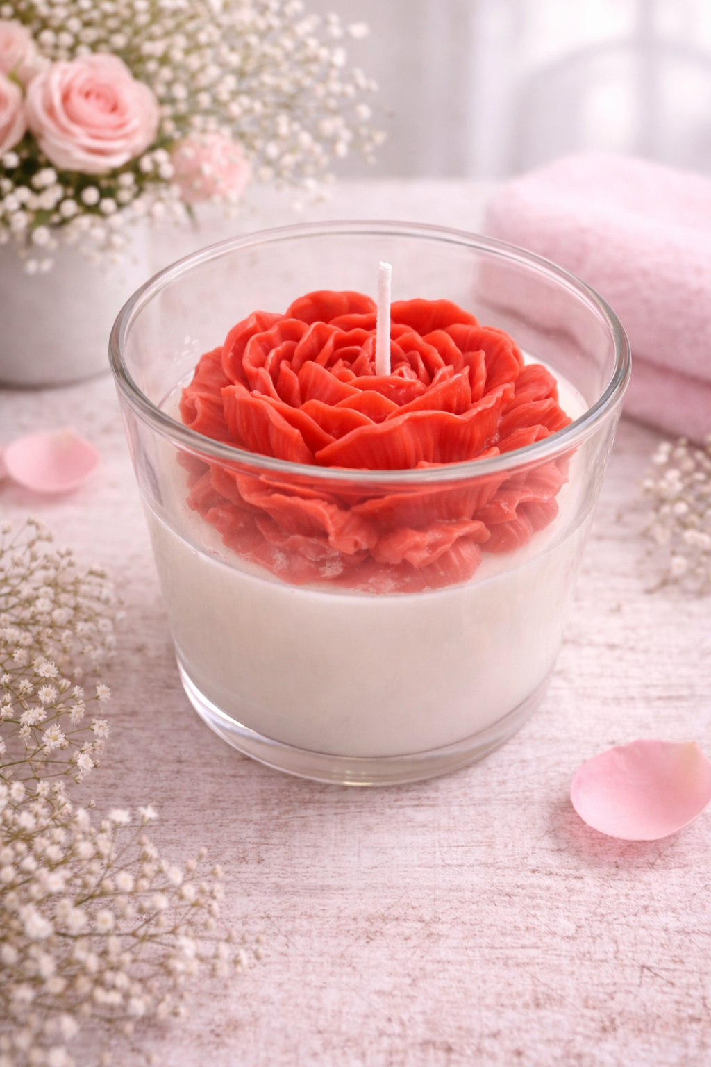 Red Rose Candle