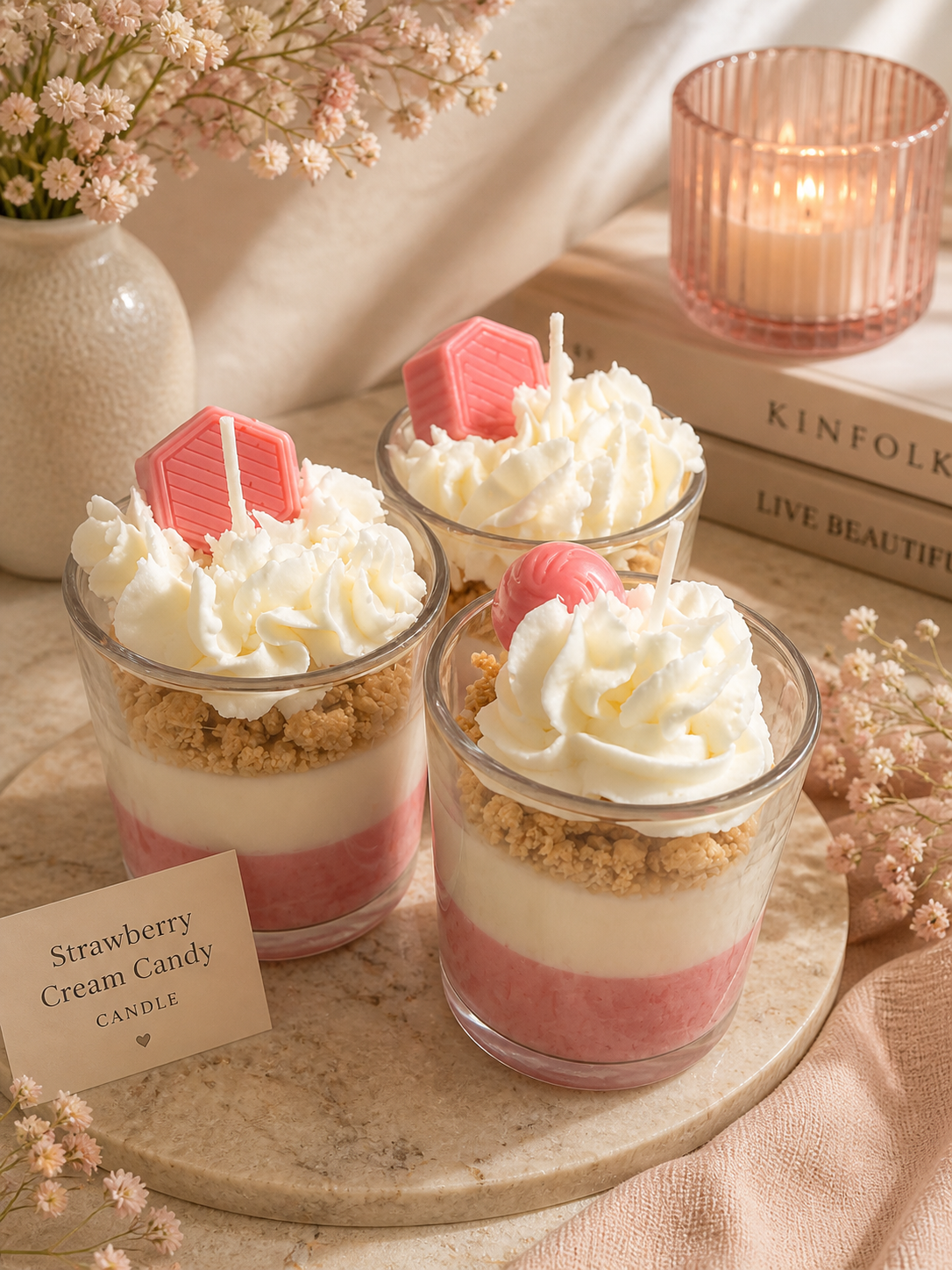 Candy Collection- Strawberry Macaroon Soy Candle