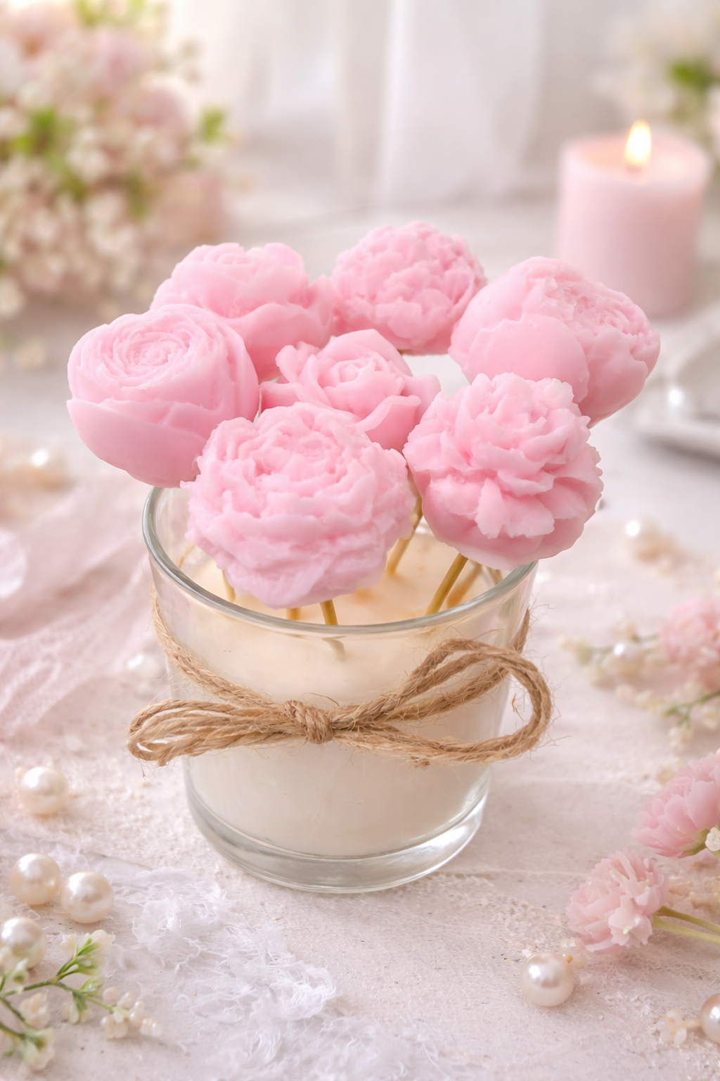 Floral Candle with melts Bouquet
