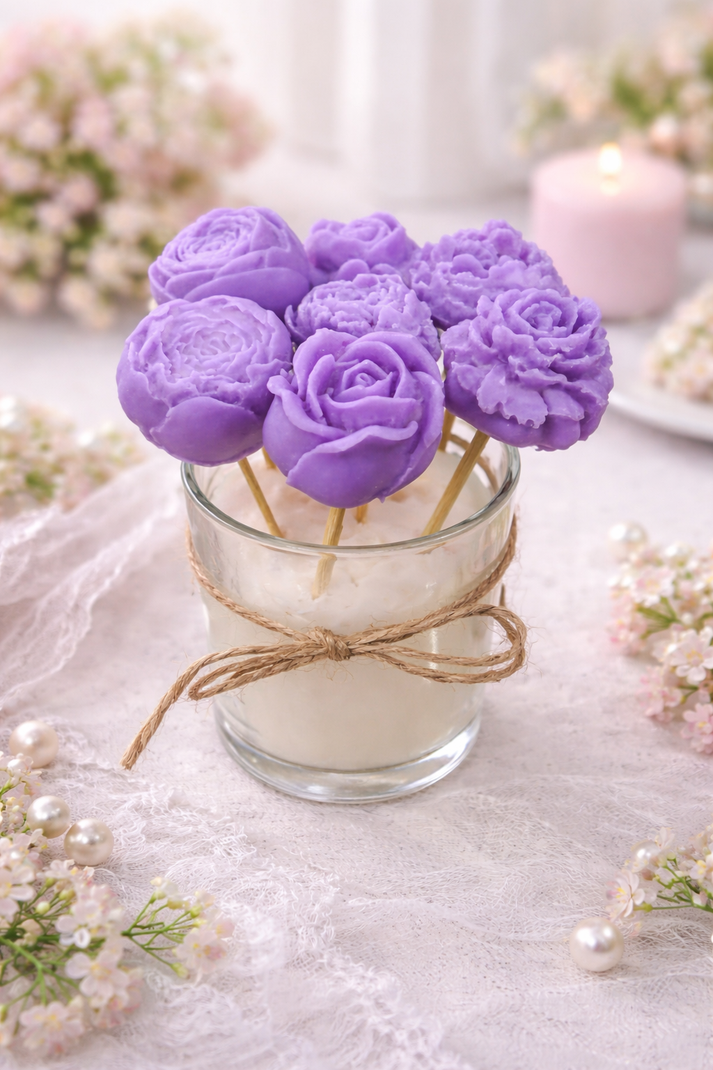 Floral Candle with melts Bouquet